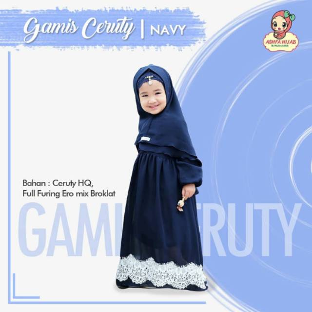 Gamis Bayi Anak Ceruty Navy / Gamis Ceruty Navy