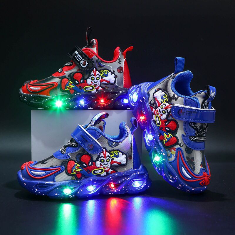 (LOLI-JKT)SP-LSP NEW SEPATU IMPORT LED ANAK COWOK SPIDERMAN SIE 21-35