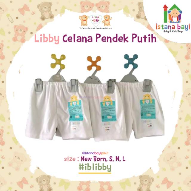 Libby Celana Pendek Putih SML - Libby Celana Bayi