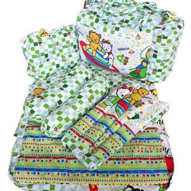 Ehyyshoppe Tas Gendongan Bantal Guling Alas Tidur 4 in 1 4in1 Chekiddo Bayi Set