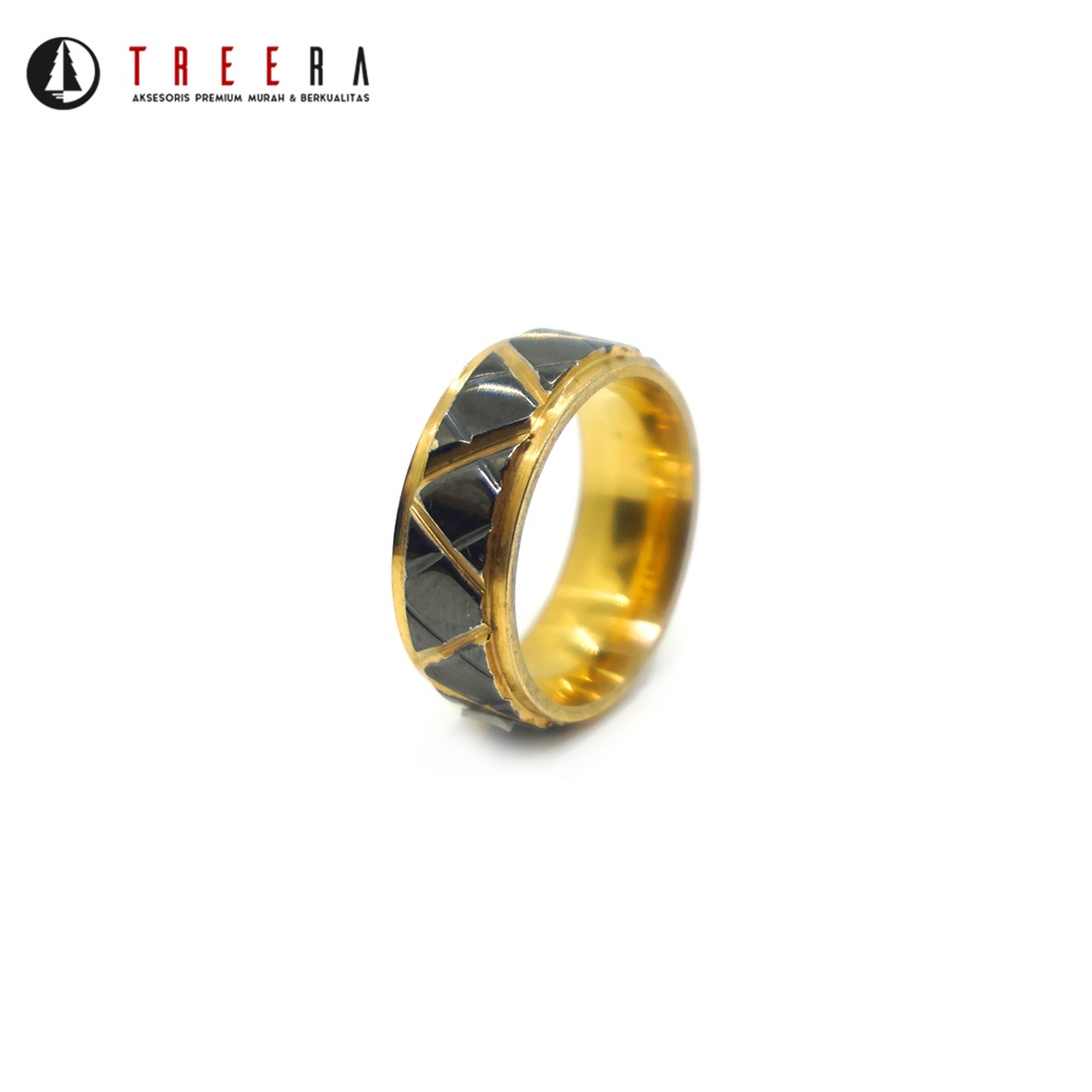 Treera - Cincin Titanium Pria Keren Anti Luntur Dan Karat Original Modern