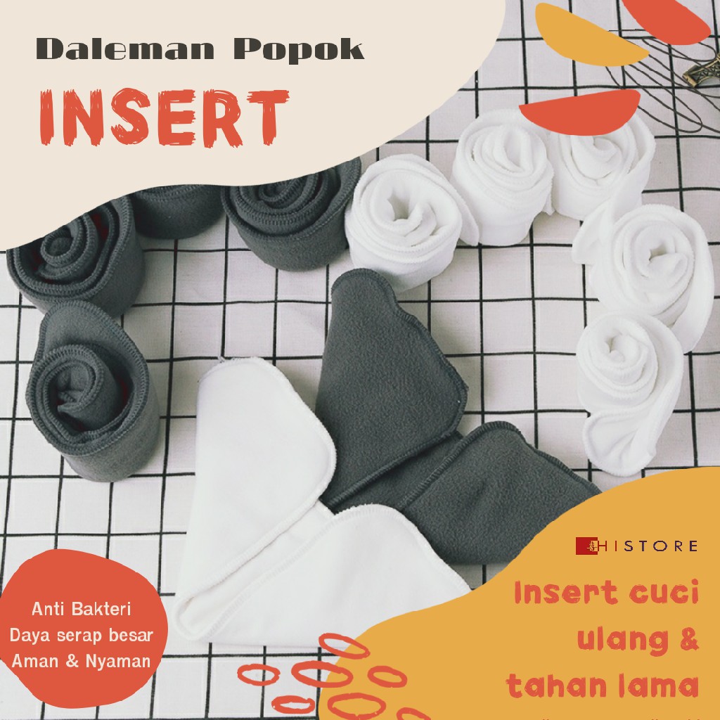 INSERT POPOK BAMBOO CHARCOAL MIKROFIBER ORGANIK ANTI BAKTERI 5 LAYERS