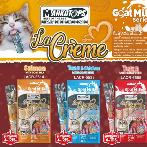 Markotops La Creme Cat Liquid Snack 60gr (1 pack isi 4x15gr) / Markotop Snack Kucing