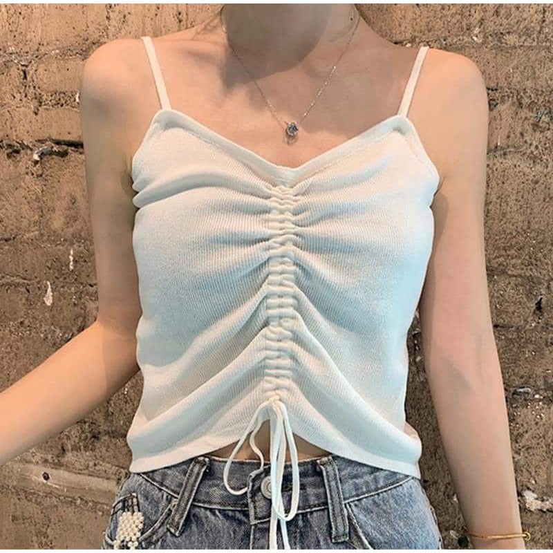 TANKTOP MEIDA Rib - Tank Top Wanita Rajut Serut Murah - Tangtop Wanita