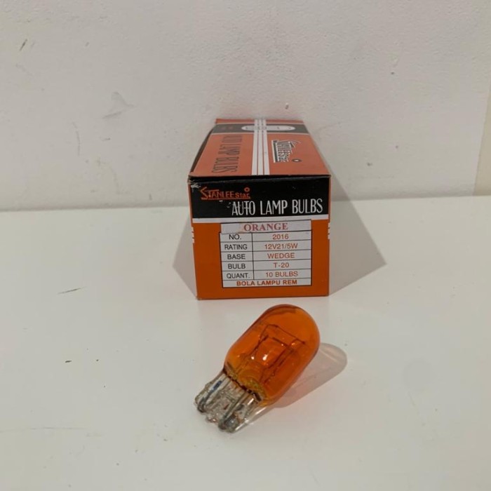 Bohlam lampu rem T20 12V 21/5W kaki 2 orange 2016 Stanlee star