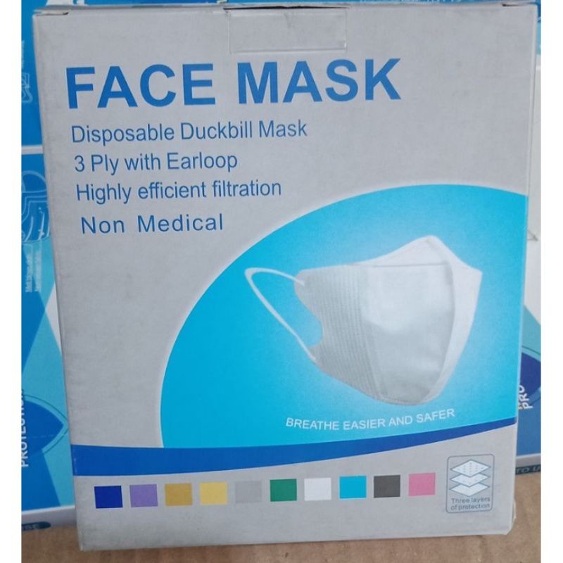 Masker Duckbill Garis Facemask 1 Box Isi 50 Pcs