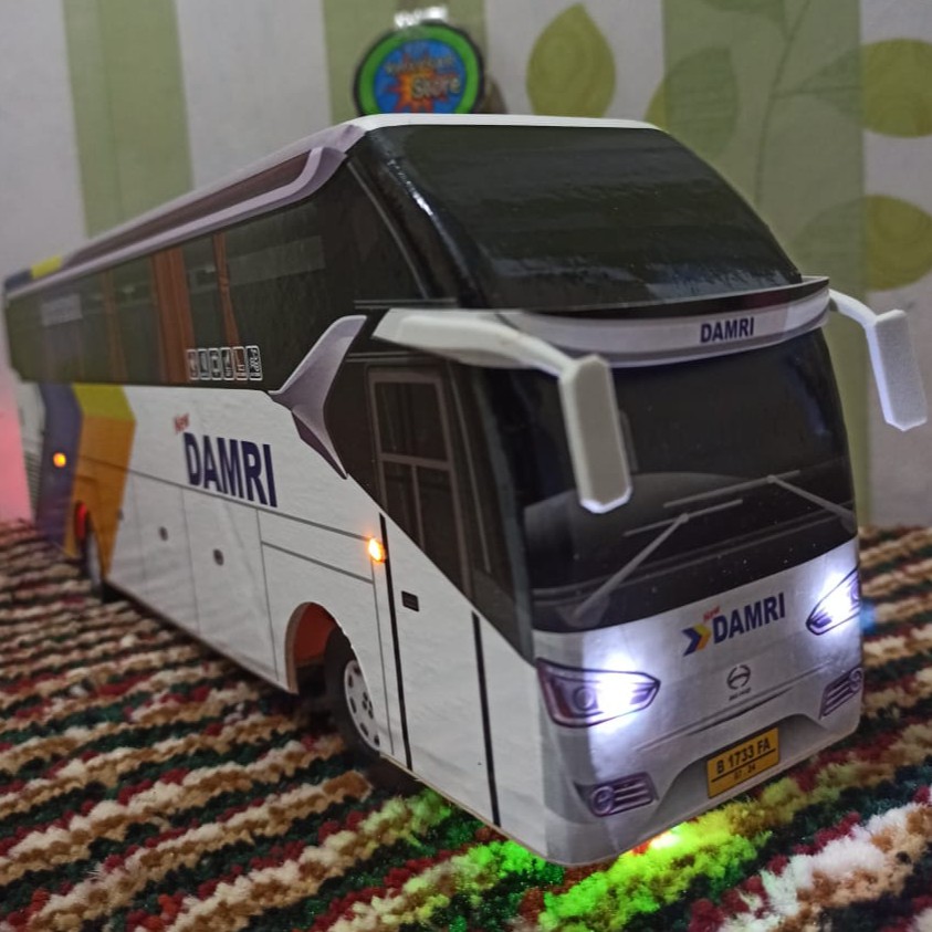 miniatur bus bis SR2 DAMRI plus lampu