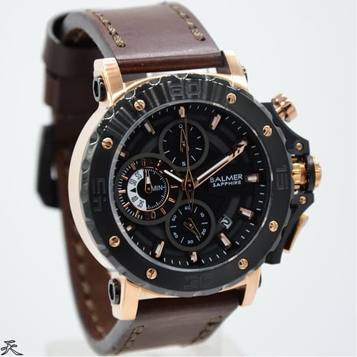 Balmer B.7975MBR Rosegold Black Leather Dark Brown Original