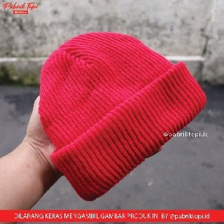 Topi kupluk rajut beanie hat polos premium standar distro 