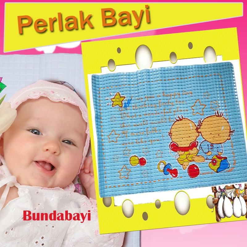 Perlak Bayi Sablon Premium motif Happy Baby ukuran 69 x 54 cm