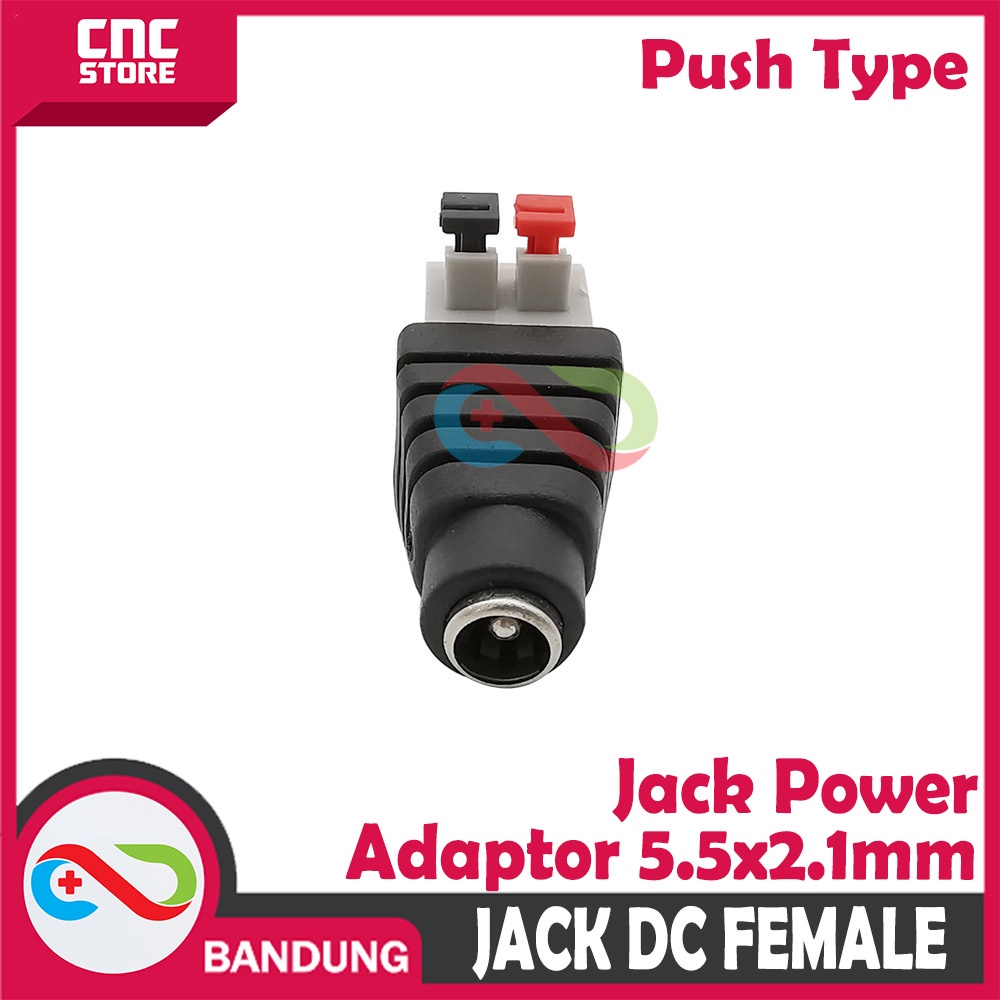 DC JACK FEMALE POWER ADAPTER 5.5X2.1MM PUSH TYPE SOCKET 2.1X5.5MM