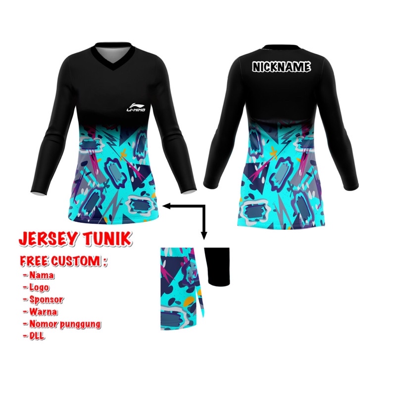 jersey sepeda custom - jersey tunik - jersey tunik custom bisa tulis nama logo - jersey wanita