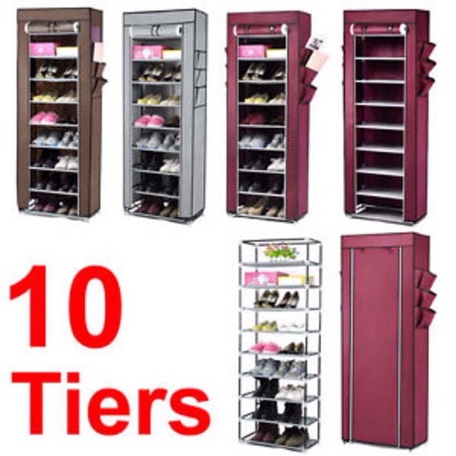 Rak Sepatu 10 Susun Shoe Rack Dusk 10 Layer Shopee Indonesia