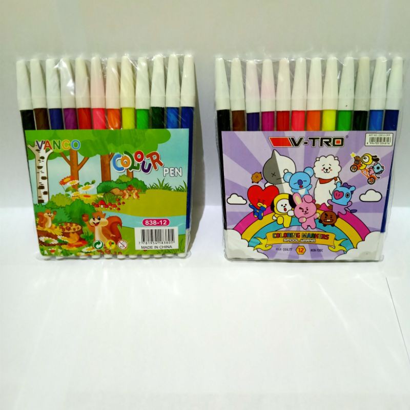 

SATU SET ( 12 WARNA ) Colour Pen Spidol 12 Warna Zendi 838-12
