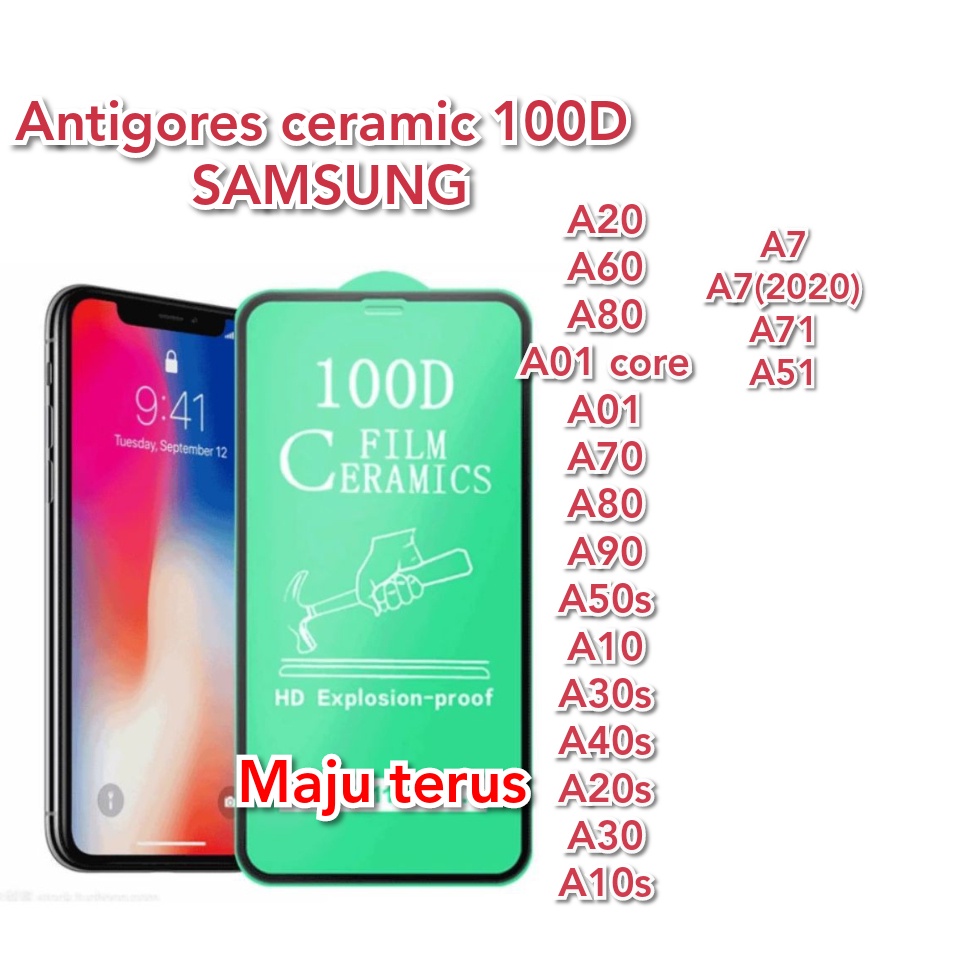 SAMSUNGCore/A01/A10/A10s/A20/A20s/A30/A30s/A40s/A50/A50s/A60/A70/A70s/A80/A90 AntiGores Ceramic 100D