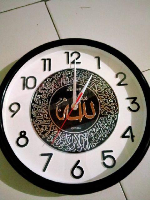 Jam Dinding Kaligrafi Mewah Angka Timbul Allah Muhammad Dekorasi Islam Nuansa Muslim Berkualitas