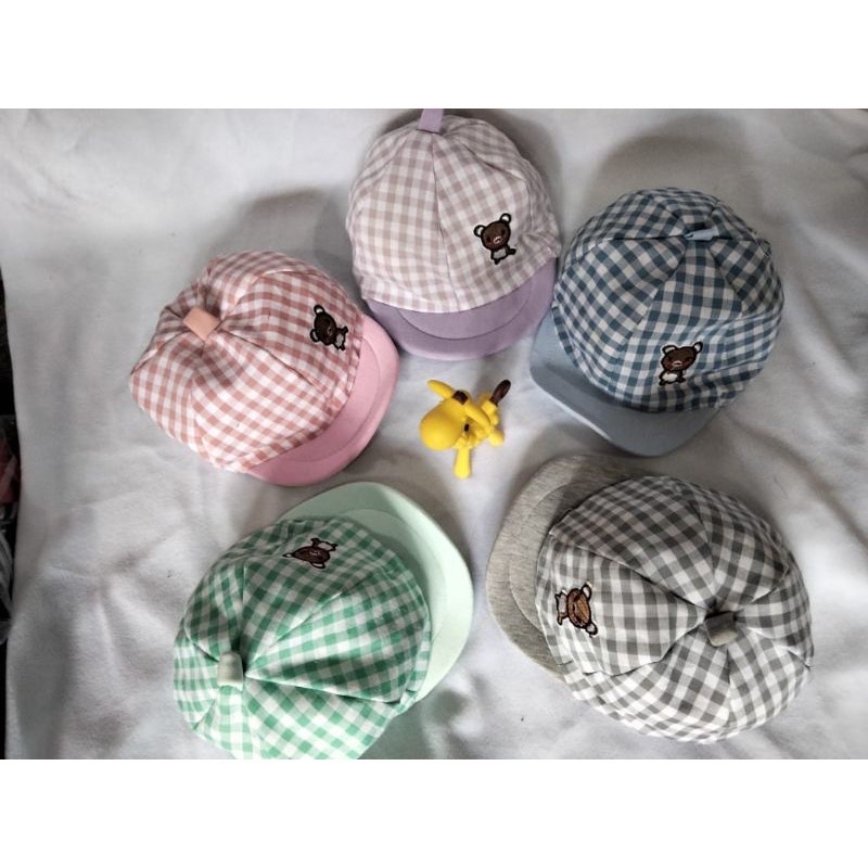 7.7 Topi Anak Kotak-Kotak Boneka Laki laki perempuan / Topi Baseball anak