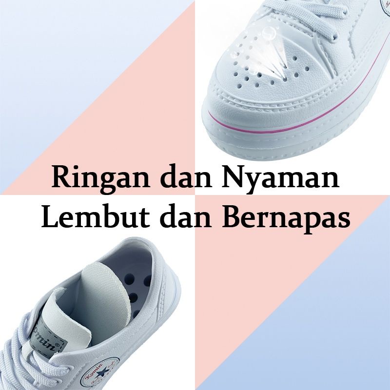 Sepatu Sneakers Wanita Korea l Sepatu Olahraga Karet Wanita Sol Tinggi 4cm Komin 076