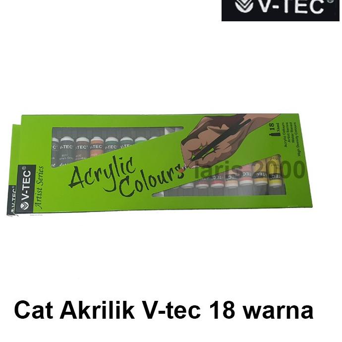 

Special V-tec Cat Akrilik / Cat Acrylic Colour Paint Set 18 Warna Vtec Lukis Kanvas ✔