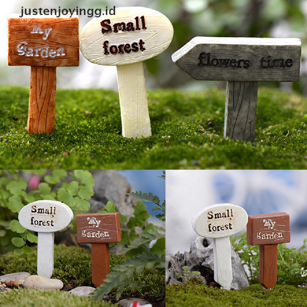 // justenjoyingg.id // 3 Pcs Resin Crafts Figurines Micro Landscape DIY Toy Fairy Garden Miniatures ~