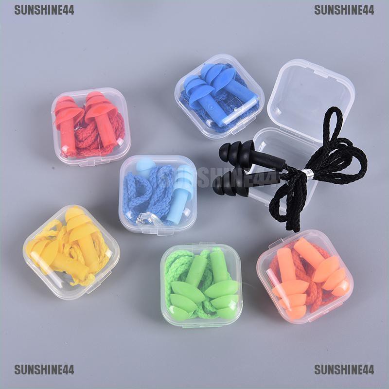 (SUNSHINE44) Earplug Silikon Peredam Suara Untuk Berenang / Tidur