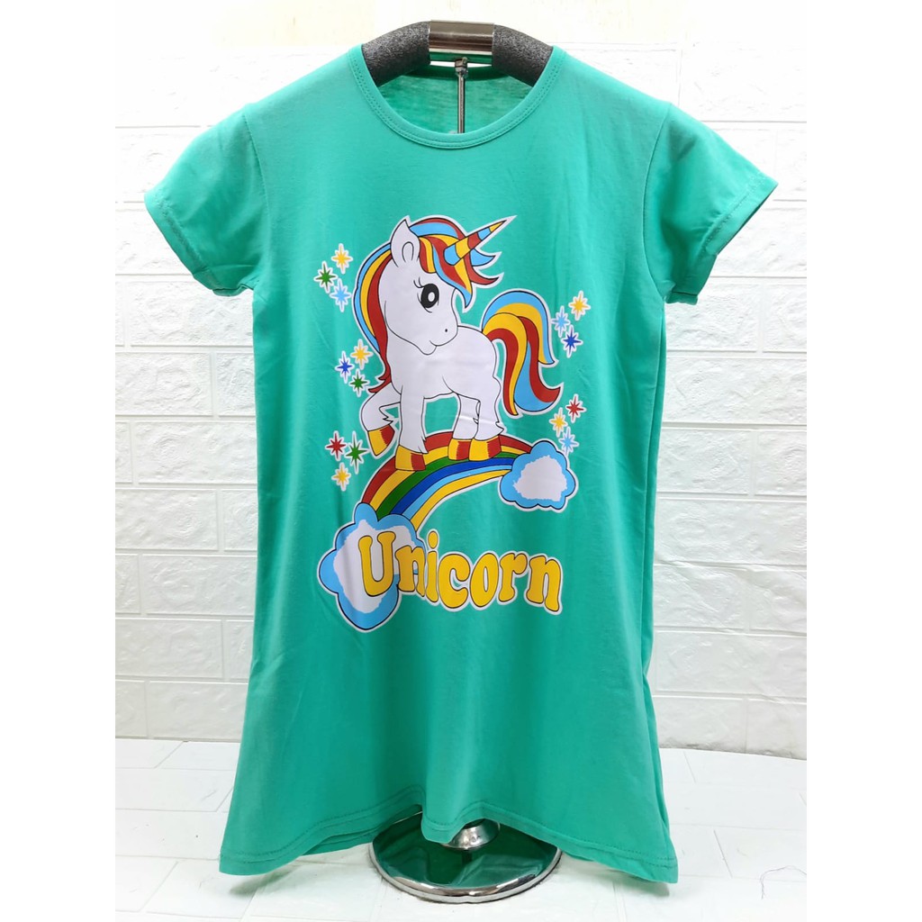 DRESS FASHION ANAK PEREMPUAN MOTIF UNICORN RAINBOW UNTUK ANAK PEREMPUAN UMUR 1-12 TAHUN