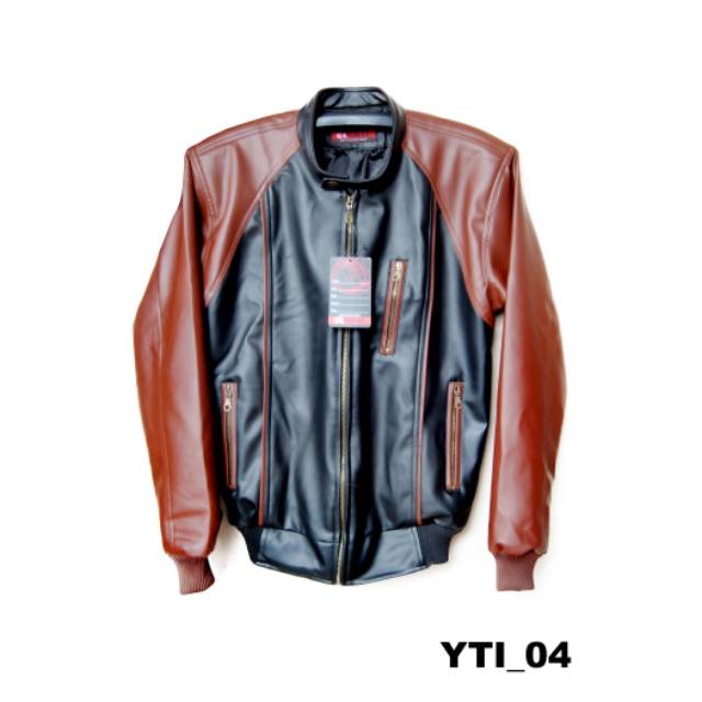 Jaket Kulit PU pria korea Keren gaul