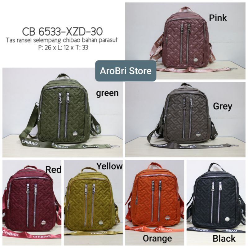 Tas Ransel selempang 3in1 merk chibao CB6533 - XZD-30 bahan parasut bordir love