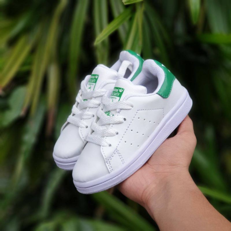 ( BISA COD ) SEPATU KIDS ANAK ADIDAS STAND SMITH TALI DAN PEREKAT SIZE 21-35