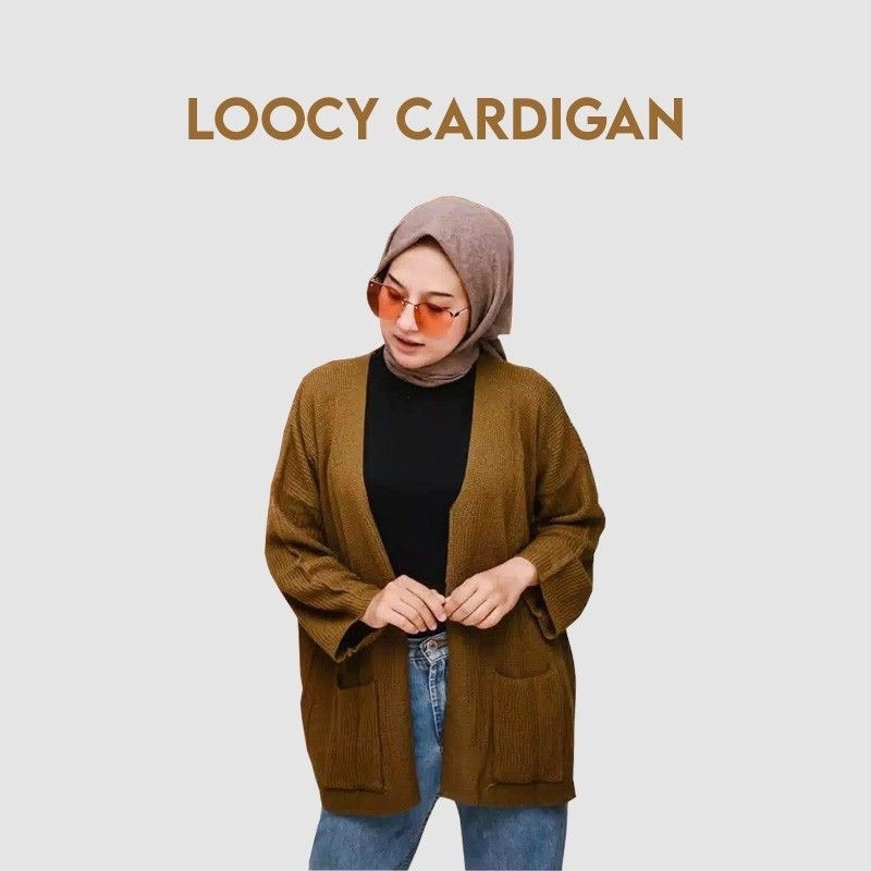 CS015 Cardigan Rajut Wanita Loocy Oversize