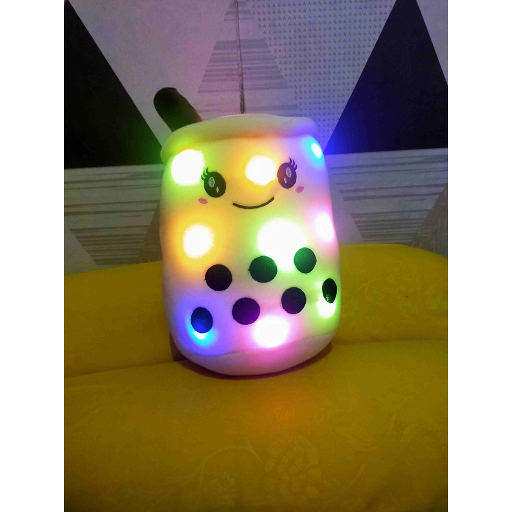 Boneka Boba Milk Tea Lampu LED Diameter 20cm Berlabel SNI