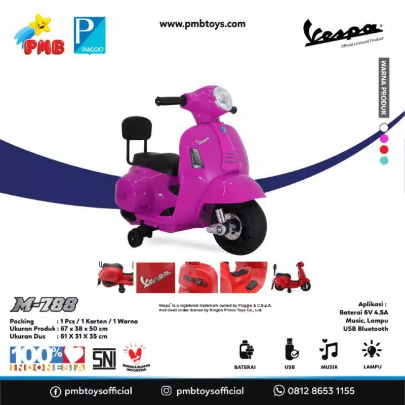 PMB Motor Aki M788 Vespa Lisensi