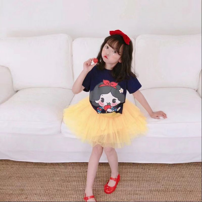 setelan princess ARIEL ELSA SNOW WHITE rok tutu lucu disney anak perempuan import / baju setelan dan rok tutu princess disney