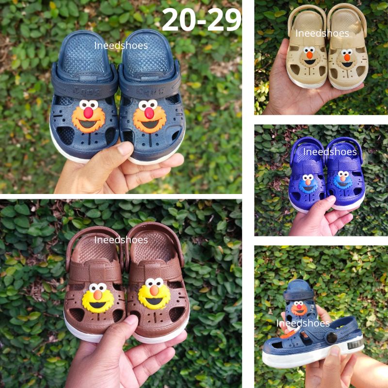 Sandal Anak Bayi Laki Perempuan Sendal Baim Balita Cewek Cowok Karakter Elmo Lampu Nyala 1 2 3 tahun