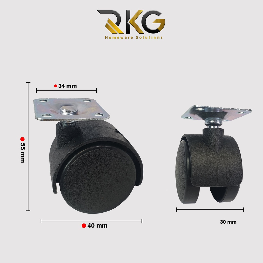 RKG Roda Caster Kursi Kantor 1.5 Inch / Roda Kastor Kursi Rak Etalase-7