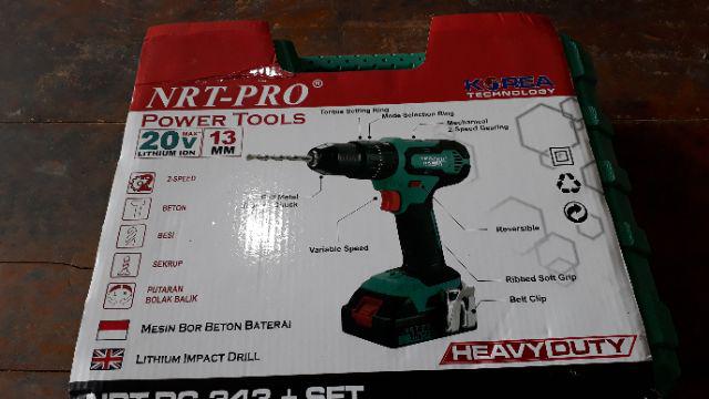 Dc343 Mesin Bor Beton 13mm Lithium Baterai Cordless 20v Dc-343 Nrt Pro