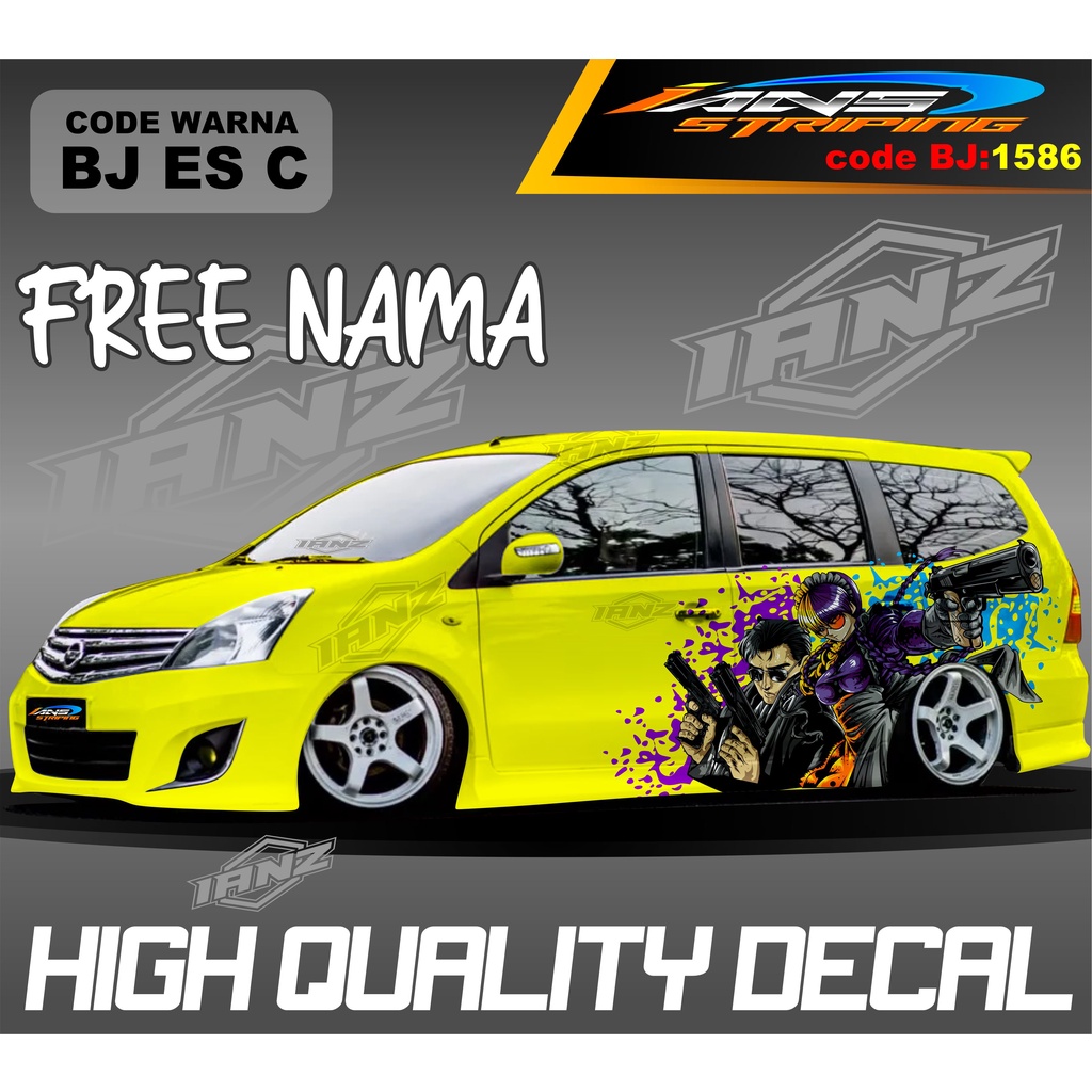 STIKER DECAL MOBIL GRAND LIVINA ANIMASI KEREN / DECAL STIKER MOBIL TERIOS / VARIASI STIKER MOBIL PAJERO / STIKER MOBIL AVANZA XENIA