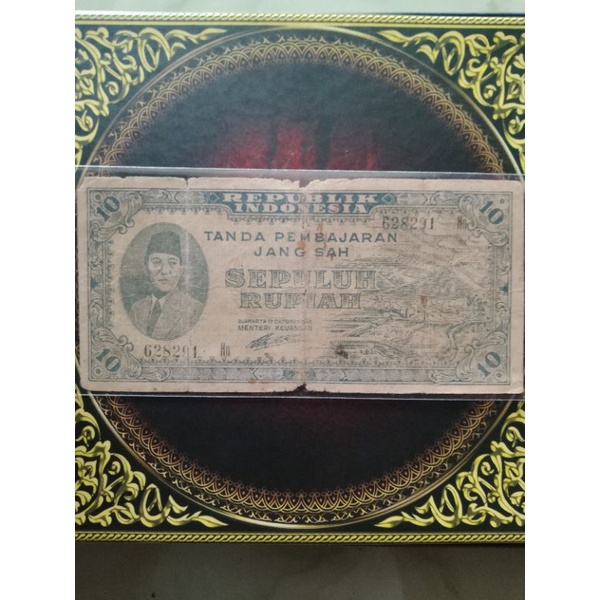 ORI 10 rupiah 1945 cuil seri 628291