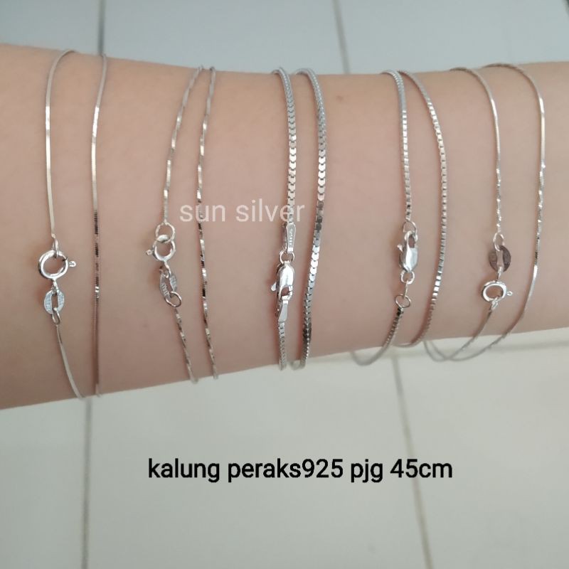 KALUNG PERAK ASLI S925 LAPIS MAS PUTIH