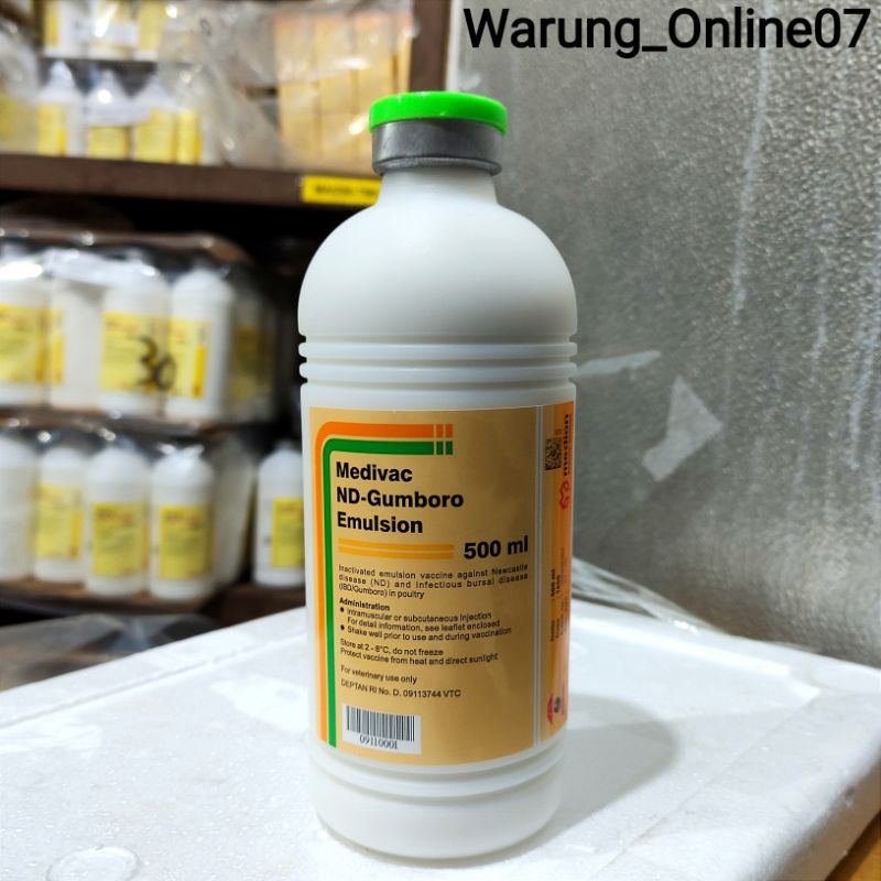 Vaksin Medivac ND Gumboro Emulsion Netto 500ml Dosis 1000 Ekor Vaksin Inaktif Sangat Efektif Mencega