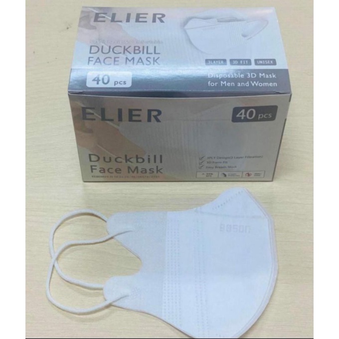 Masker Duckbill ELIER BOSON EMBOS 1 BOX ISI 40 PCS