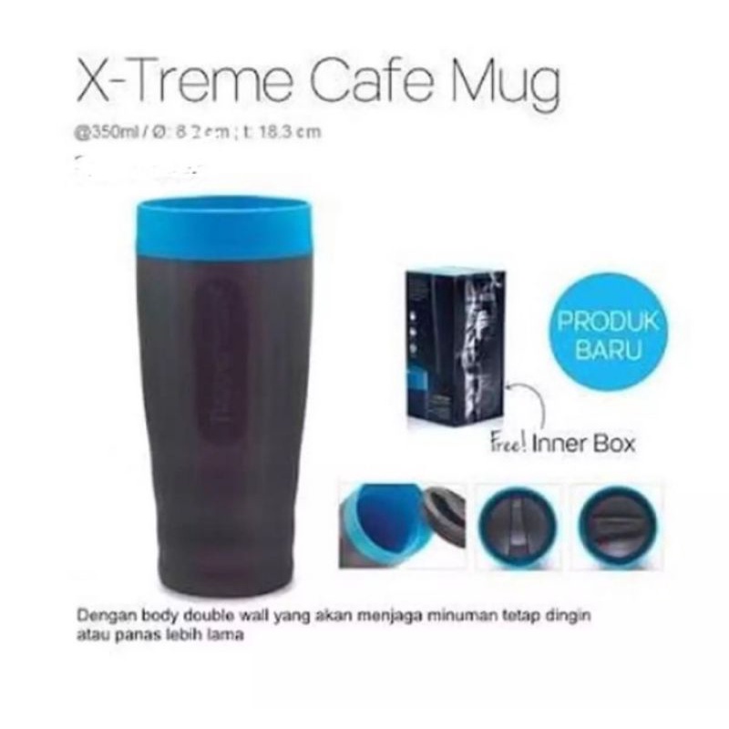 Xtreme cafe mug tupperware / botol minum tupperware