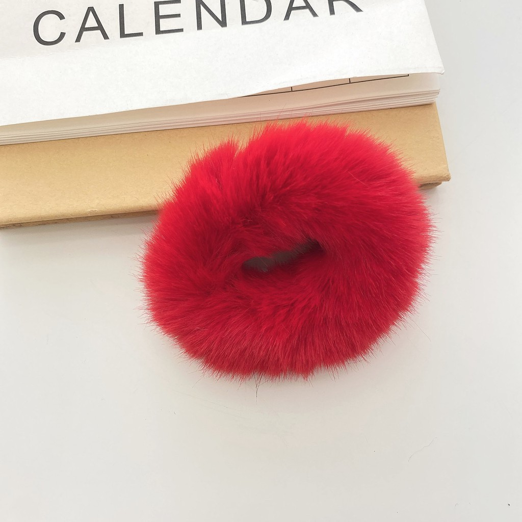 MURMURE.ID | IKAT RAMBUT BULU JUMBO LEMBUT KARET CEPOL WANITA RASFUR ALA KOREA HA065-JUMBO MERAH