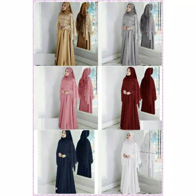 Gamis cape brokat
