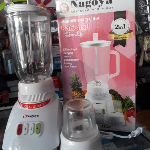 NAGOYA NGY-T12GN Blender Kaca Duo 2in1 Gelas Bumbu [Putih]