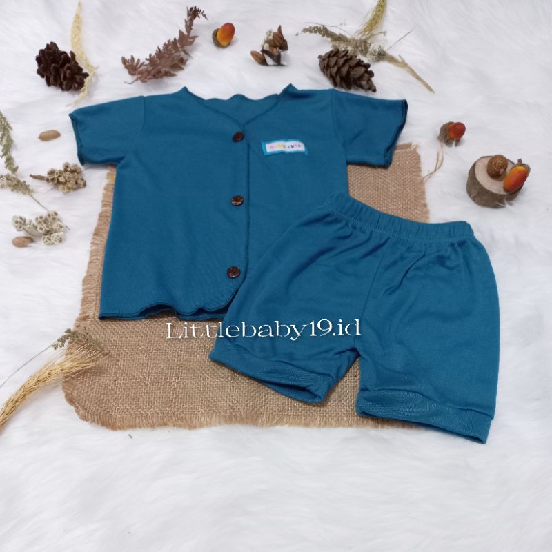 Setelan Baju Bayi Pendek Polos SNI / Set Baju Newborn Pendek