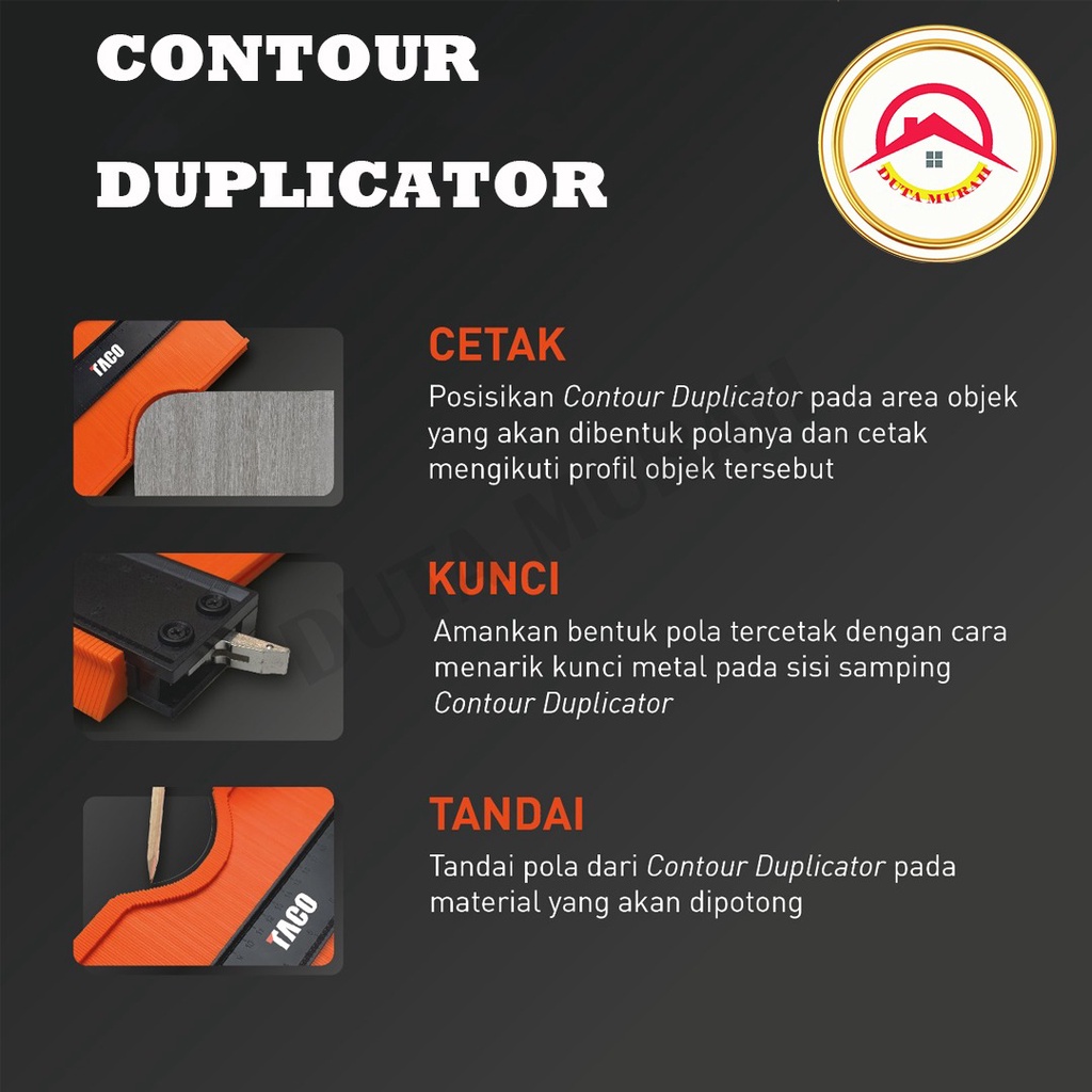 Profile Copy Gauge - Duplicator Tool - Alat Copy Jiplak Contour - Gauge