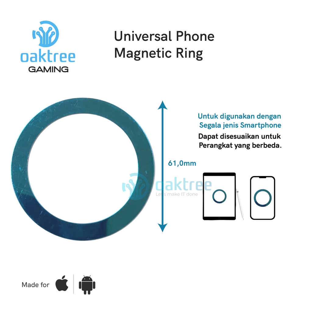 Oaktree Universal Magnetic Ring Stiker Magnet Wireless Charging