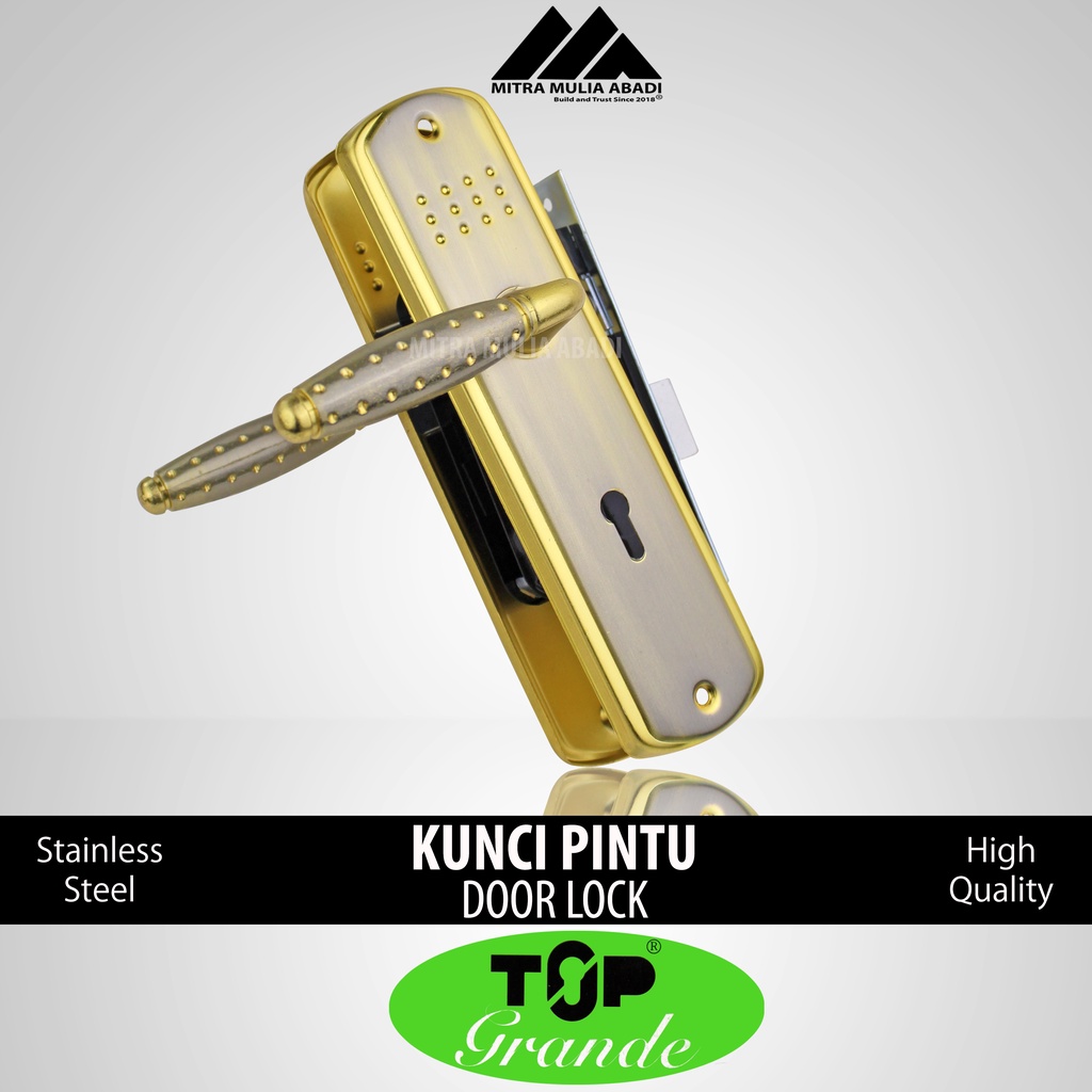 Kunci pintu TOP GRANDE GOLD FULL set Dus Hijau l Handle l Gagang