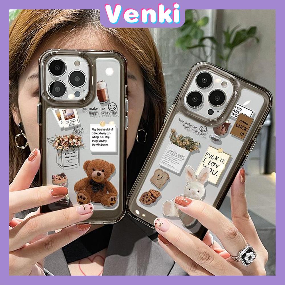 iPhone Case HD Acrylic Hard Case HD Metal Button Protection Camera Shockproof Doll Bear Cartoon Cute Compatible For iPhone 14 Pro Max 14 Plus 13 Pro Max 12 Pro Max 11 XR 7Plus